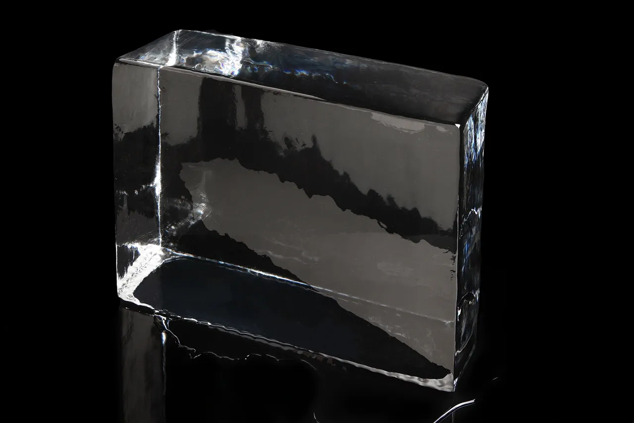 Branded clear ice with logo